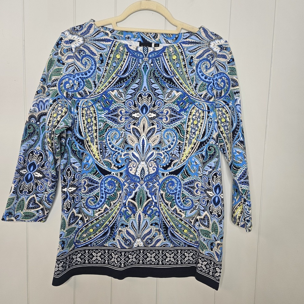 Rafaella Large Shirt Womens‎ Pasley 3/4" Sleeves Top